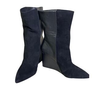1 .STATE Women's Zalena Leather Pointed Toe Mid-Calf Boots